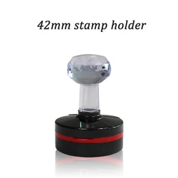 42mm Round Circle Stamp Shell Holder +Rubber Pad Photosensitive Flash Stamp