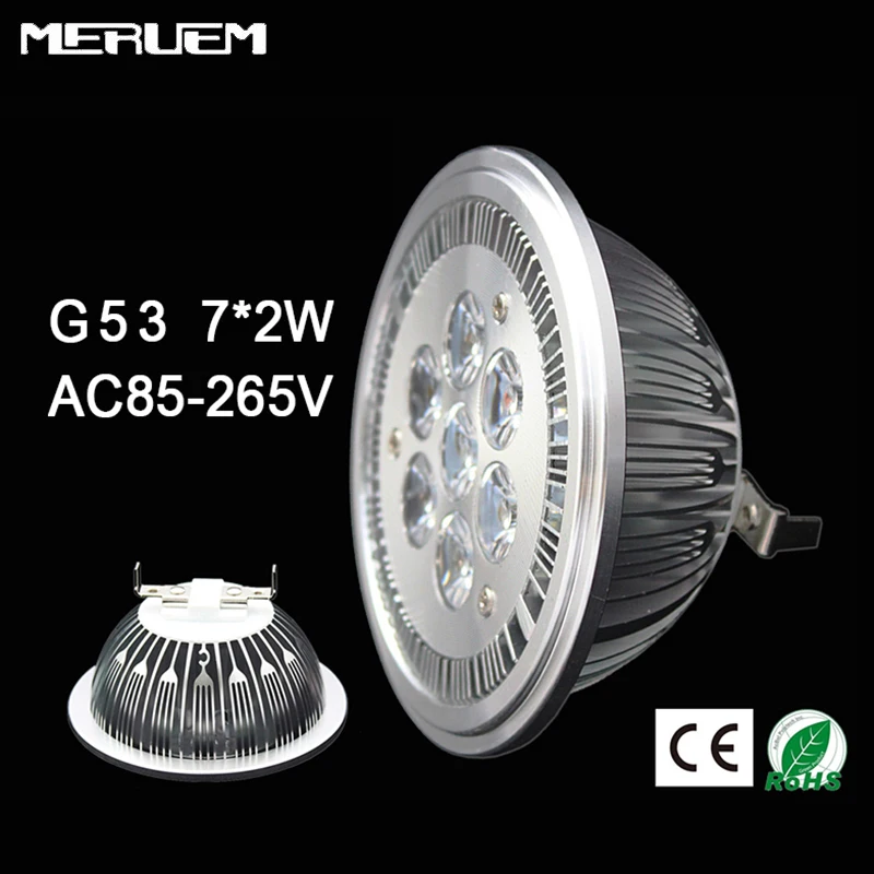 G53 ES111 QR111 AR111 LED lamp 14W Spotlights Warm White /Nature White/Cool White Input AC 85-265V   3 years warranty