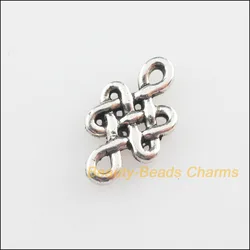 120 New Connectors Chinese Knote Tibetan Silver Color Charms 6x10.5mm