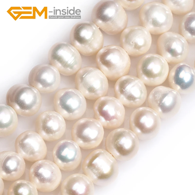 GEM-inside 7-8mm Genuine Cultured Pearl Beads DIY Bead Loose Bead For Bracelet Or Neckace Making Strand 35cm  Wholesale ! NEW!!