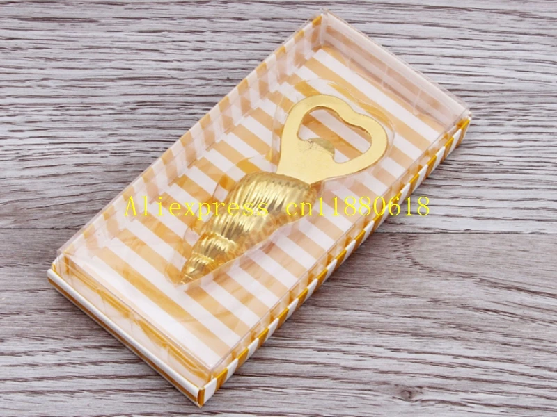 

50pcs/lot Fast Shipping Gold Conch Bottle opener Beer Bottle Opener For Party Wedding favors gift Beach series