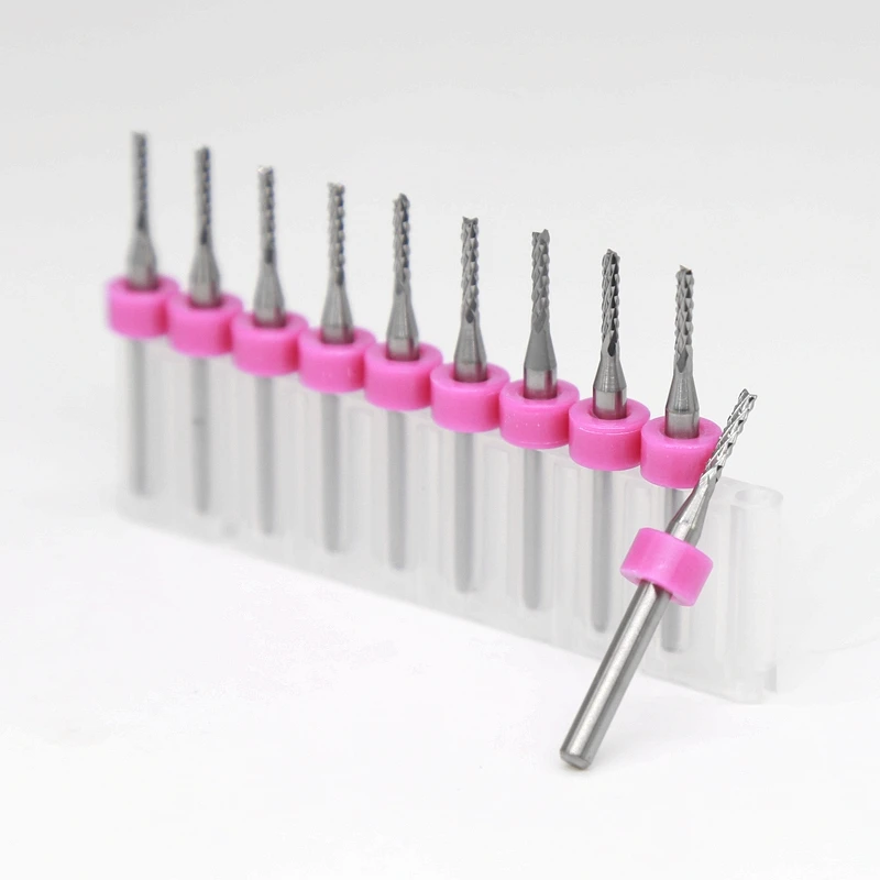 Fresa de madeira 1.6mm 1.7mm pcb, fresa de carboneto de tungstênio, dovetail, 10 peças