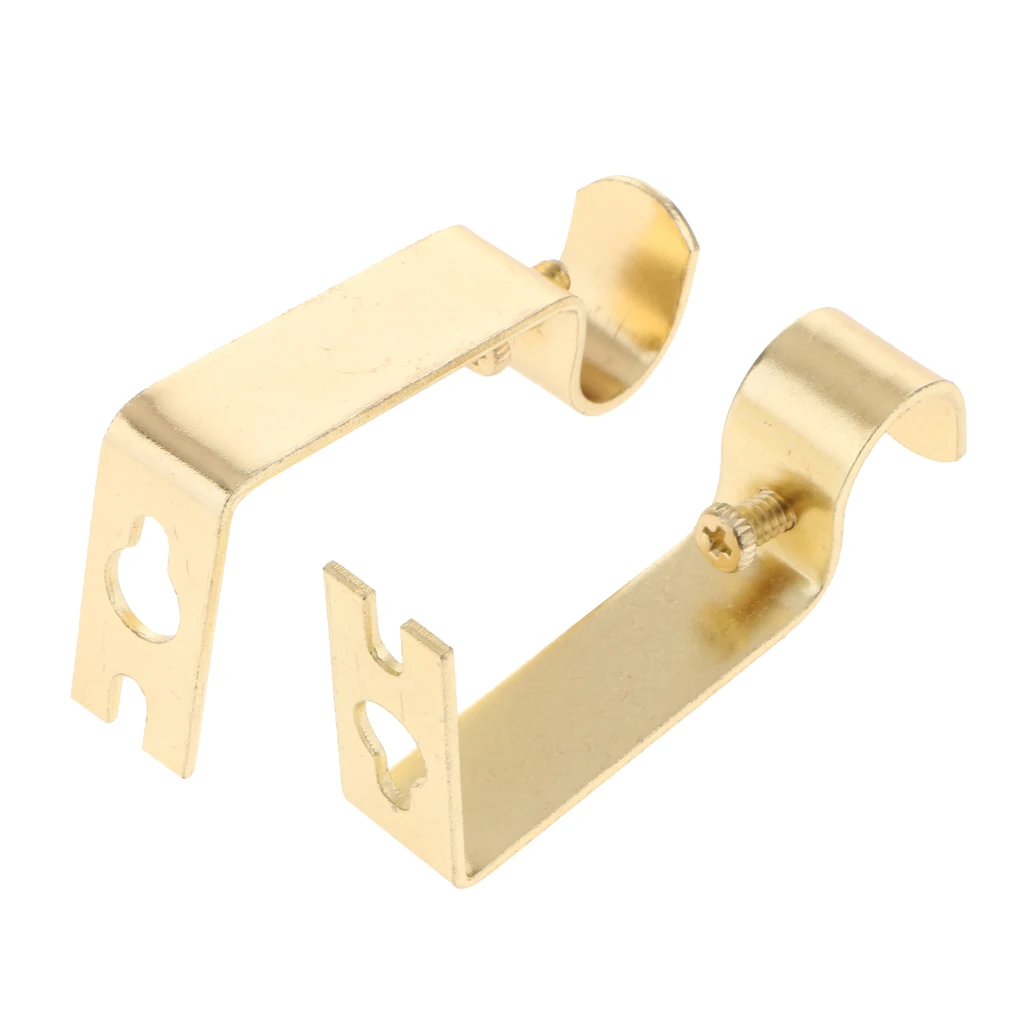 Set of 2 Metal Drapery Curtain Rod Bracket Holder for 0.62 inch Rod Curtain Installation Accessories, Sturdy Steel