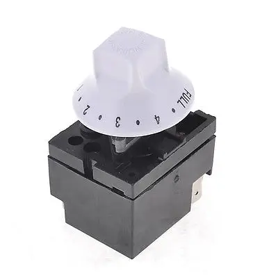 WZA-SJ(6202) Black White 250V 10A Rotary Adjustable Thermostat Switch