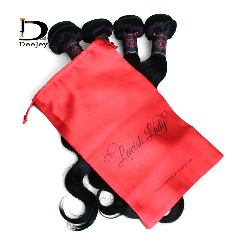 Custom printed polyester satin silk bags drawstring hair packaging bags virgin hair packaging bags 100pcs lot