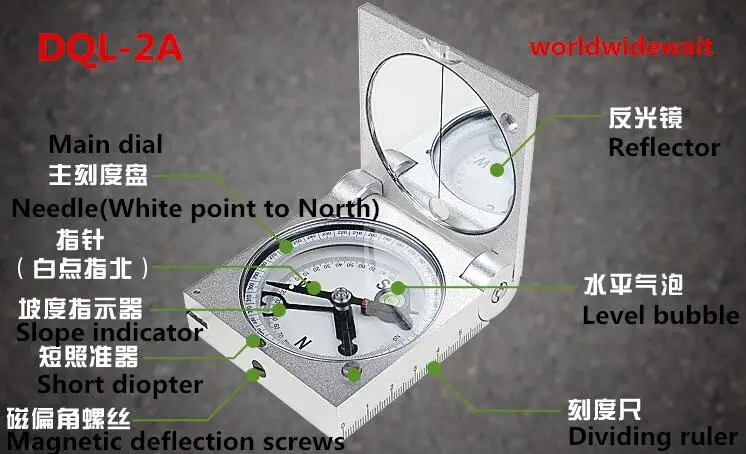 Geologic Compass DQL-2A Teodolit ze stopu aluminium Professional Surveying