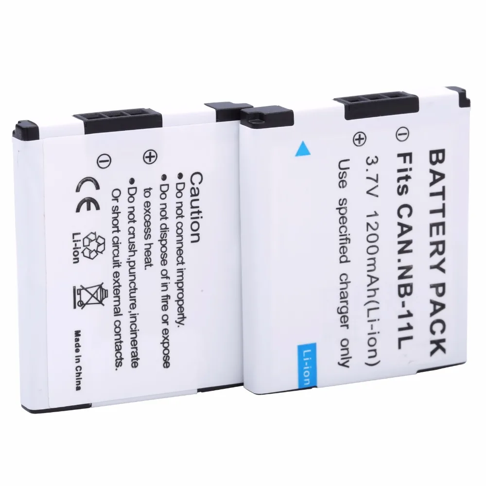 NB-11L NB 11L Battery (2-Pack) + Charger kit  For Canon NB-11LH A2300 IS, A2400  A3500, A4000 ,ELPH 130 140 IS IXUS 285 IXUS 285