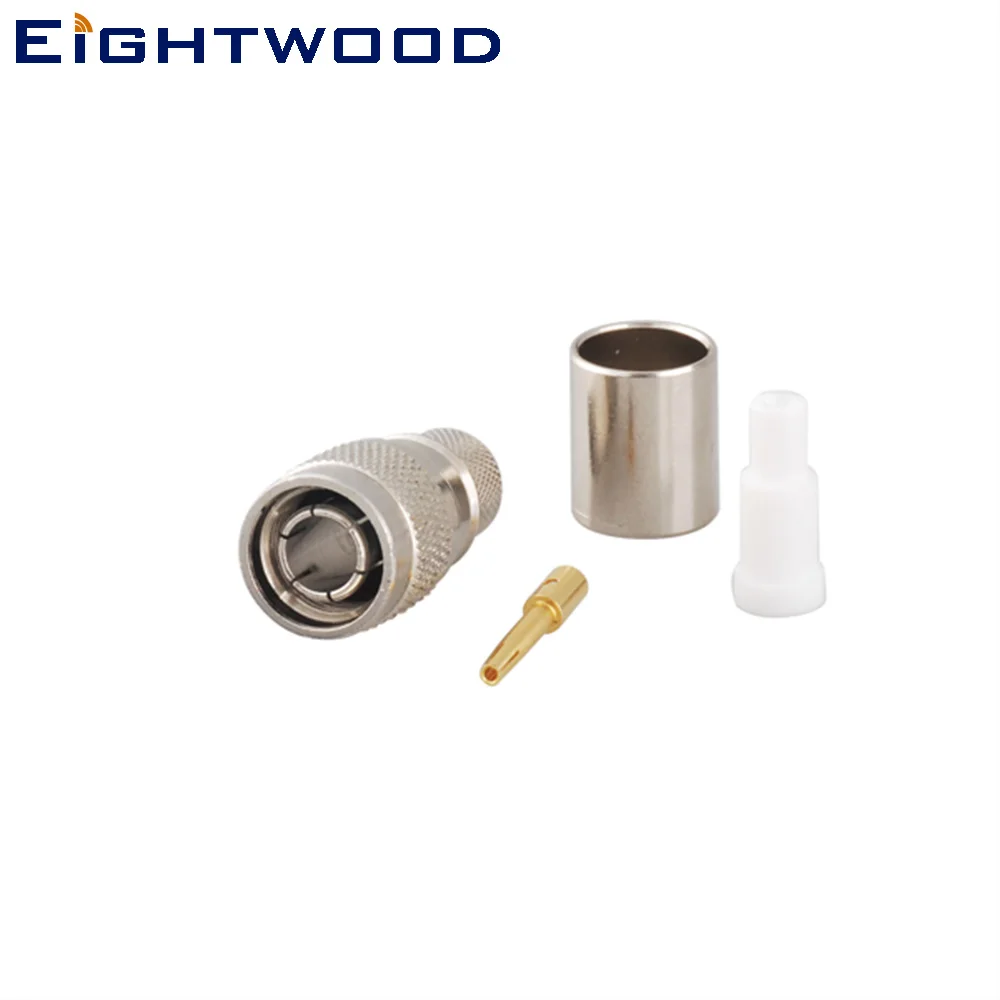 

Eightwood 5PCS RP-TNC Jack Male RF Coaxial Connector Adapter Crimp LMR400 Cable for Antenna Wireless Broadband Military