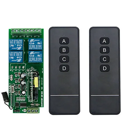 AC85v ~ 250 V 110 V 220 V 4CH RF Không Dây Điều Khiển Từ Xa Relay Chuyển Hệ Thống An Ninh Cửa Nhà Để Xe, điện Cửa/window/lamp