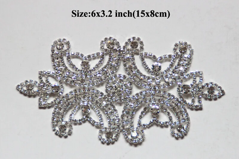 Free Shipping High Quality 5pcs/lot 6''x3.2'' Crystal Rhinestone Applique for Wedding Gown Bridal Sash  Evening Wear LSAP017