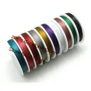 

0.38MM (100M/Pc,10Pcs) Colorful Tone Beading Steel Wires Ropes DIY Jewelry Cords Findings