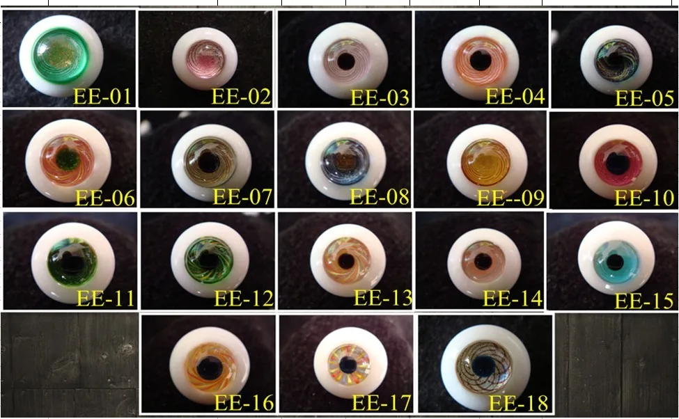 

EE BJD doll glass eyes EE series 6mm 8mm 10mm 12mm 14mm 16mm 18mm 20mm 22CM 24CM Hand made glass doll eyes