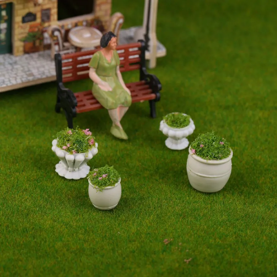 50pcs/Lot Architectural Making Miniature Plastic HO N Z Scale Model Garden Flower For Diorama