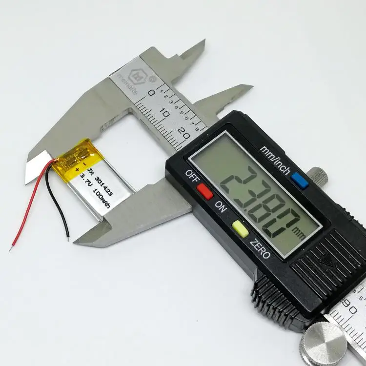 Batería de polímero de litio de 3,7 V 301423 para MEIZU MP3, auriculares inteligentes con Bluetooth de 100 MAH, juguetes para altavoces