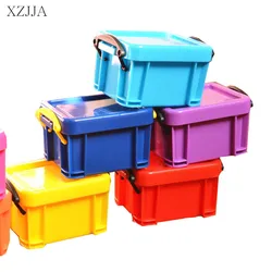 XZJJA Cute Candy Color Mini Lock Catch Storage Boxs Woman Jewellery Receive Bins Portable Travel Storage Pill Boxes Organizer