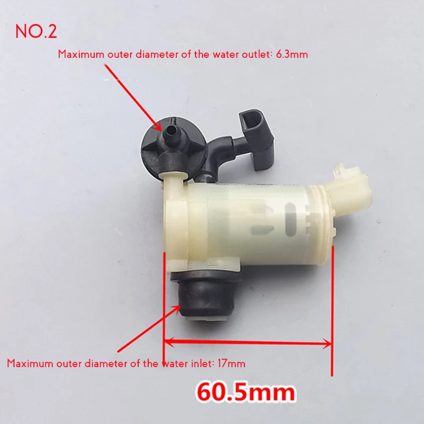 DC 12V Water Pump Water Sprayer Car Wash Lamp Washing Pump with Dual Water Outlet 3Lx2/Min Electric Vehicle Window Clean Pump