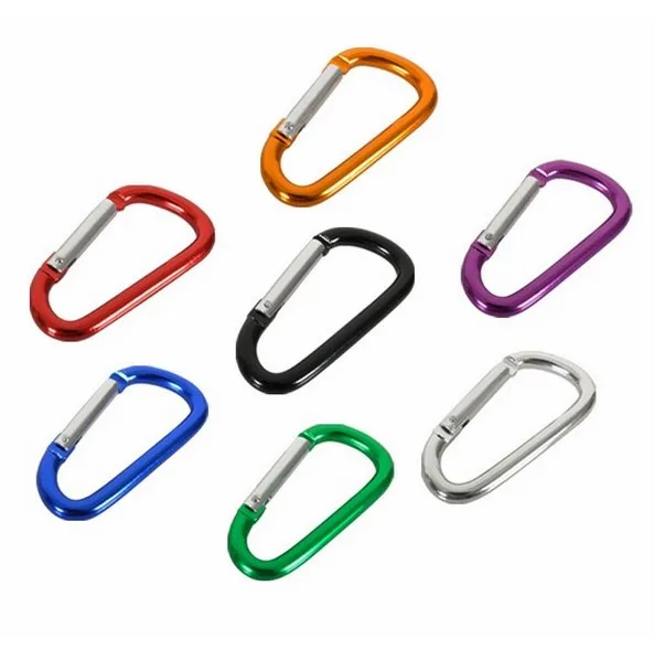 6Pcs 5# Aluminum D Carabiner Hook Clip Snap Hanger Keychain Sport Key Ring Camping Hiking Accessory 4*46mm Not for Climbing