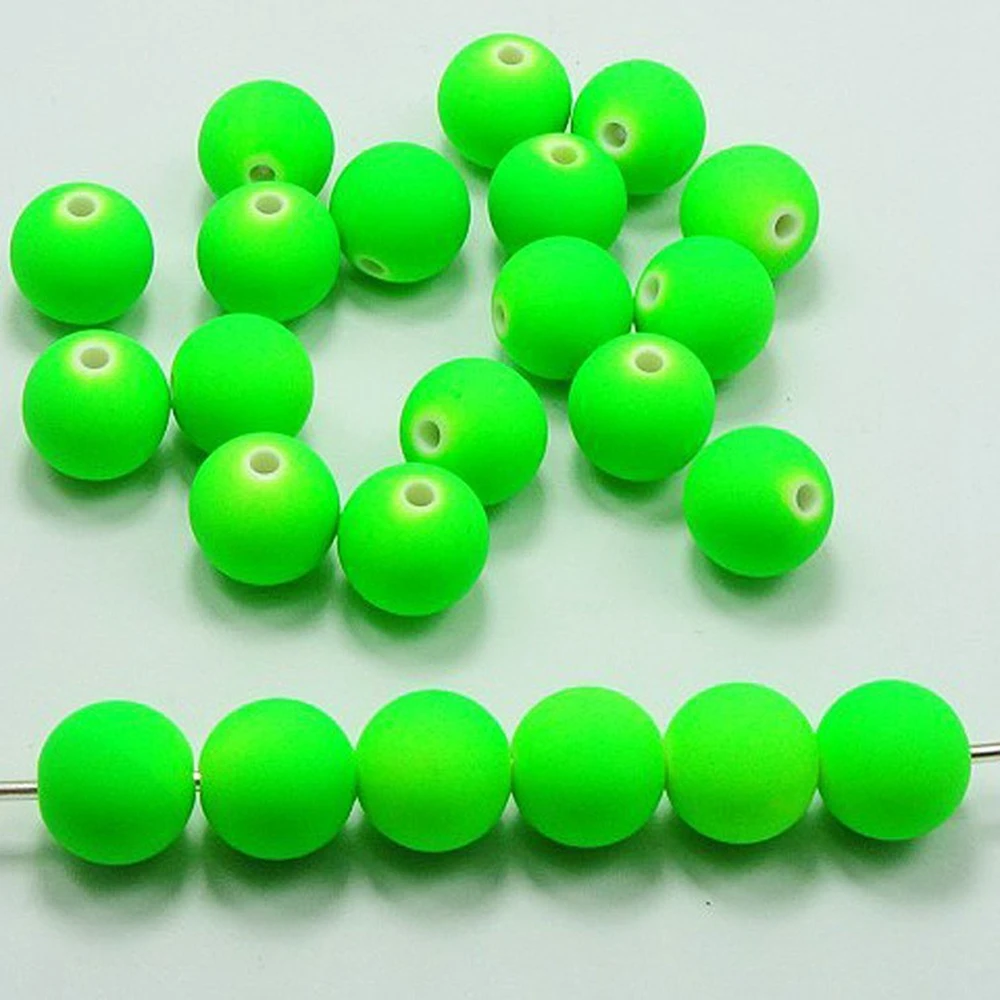 High Quality 6,8,10mm Mixed Candy Color Acrylic Rubber Beads Neon Matte Round Spacer Loose Beads Diy Jewelry Handmade Necklace