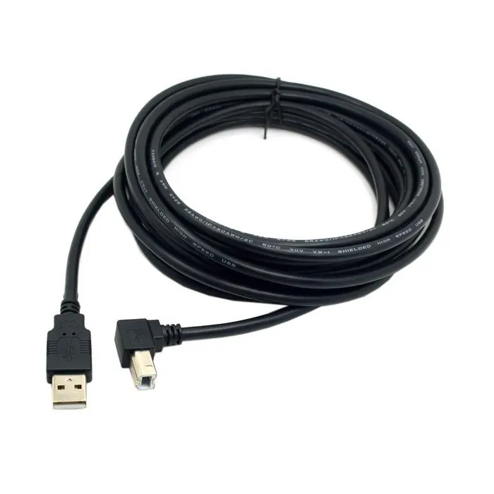 5m 16ft 500cm 표준 USB 2.0 A 유형 수-B 유형 프린터 스캐너 및 외장 하드 디스크 용 각도 90 도 케이블