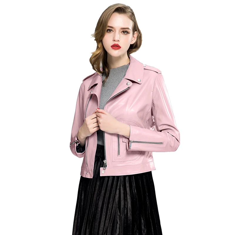 Luxury Genuine Sheepskin Leather Suede Business Attire Suits Jacket Spring Autumn Women Short Outerwear Coats Garment LF6012