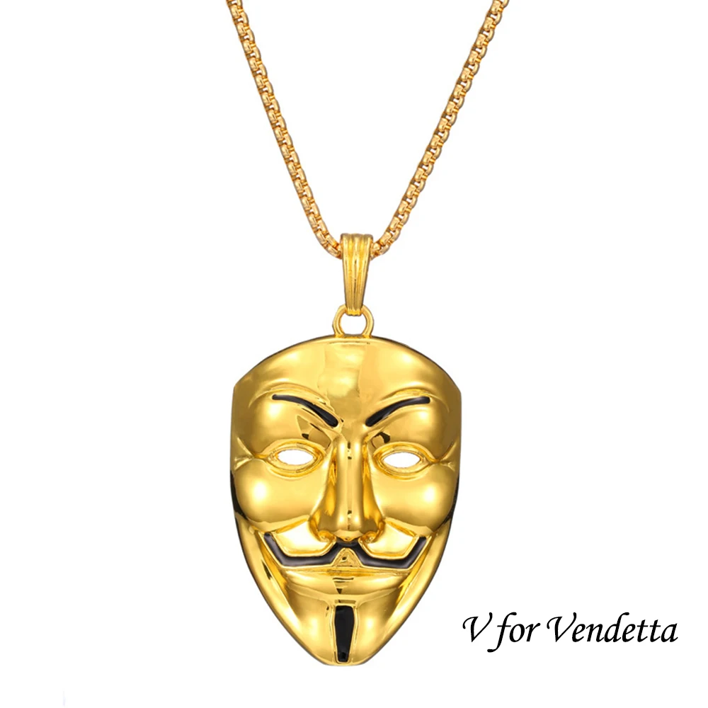 Car Pendant Decoration Mask Man V For Vendetta Rearview Mirror Trim Accessory Hanging Necklace Ornament Gift Car Pendant