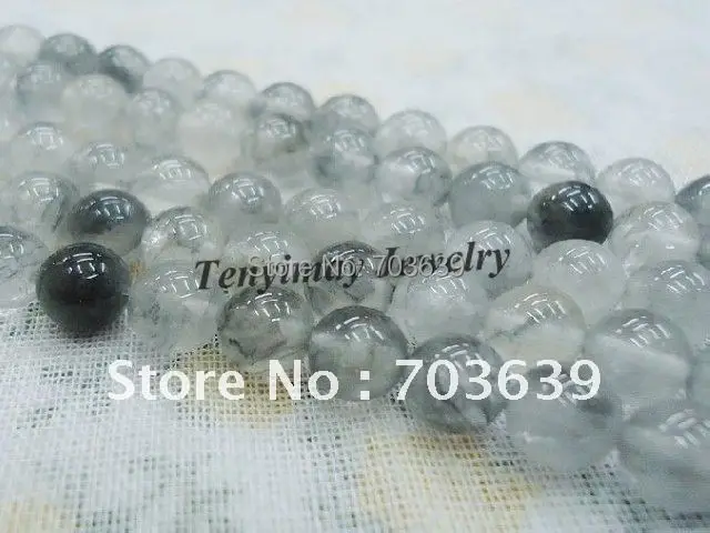 

5 strands 16" 6mm gray crystal beads free shipping, semi-precious stone for DIY