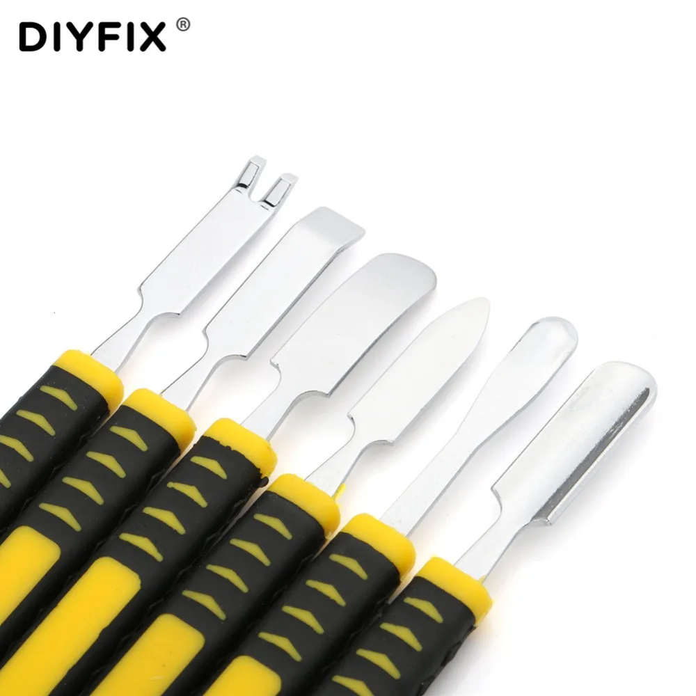 6 in 1 Dual Ends Metal Spudger Crowbar Set for iPhone iPad Samsung Tablet CellPhone Prying Opening Shaving Repair Hand Tool Sets