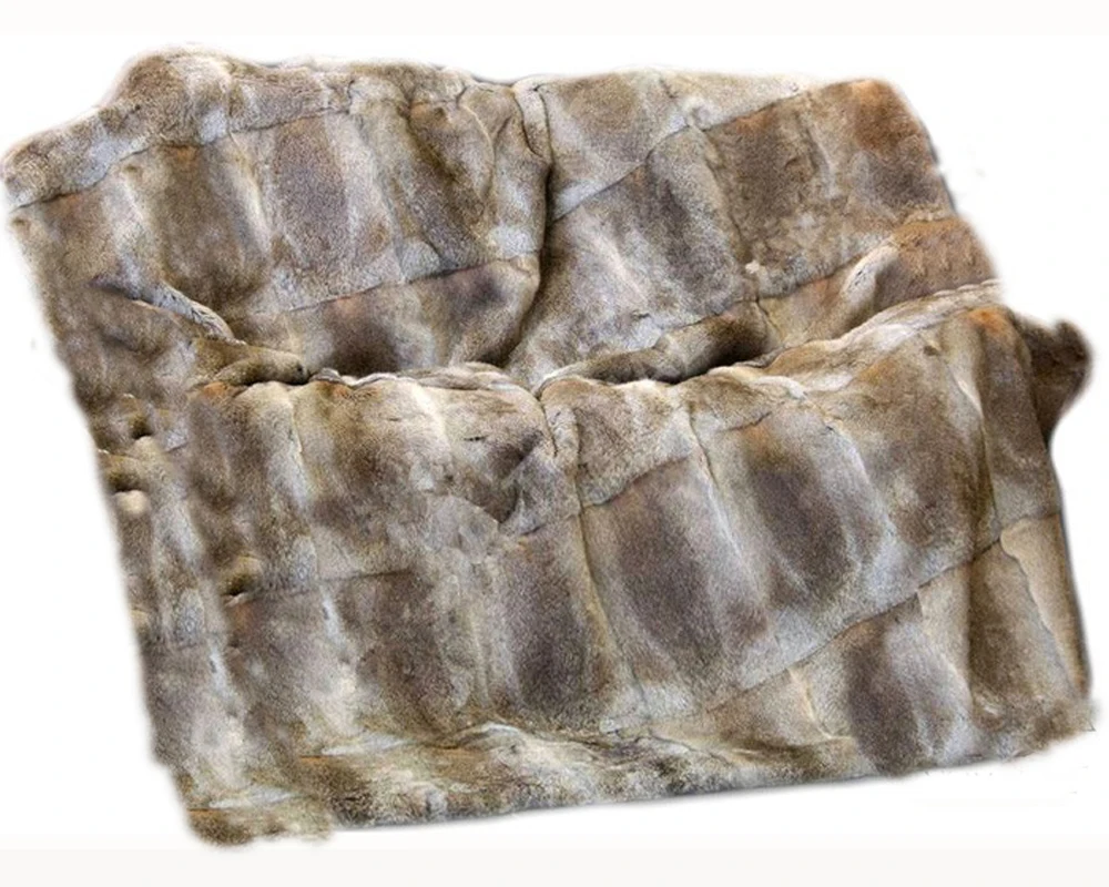 Natural Rabbit Fur Blanket For Living Room Genuine Real Fur Rug Rabbit Skin Carpet Floor Mat Decorative Home Decor Bedroom