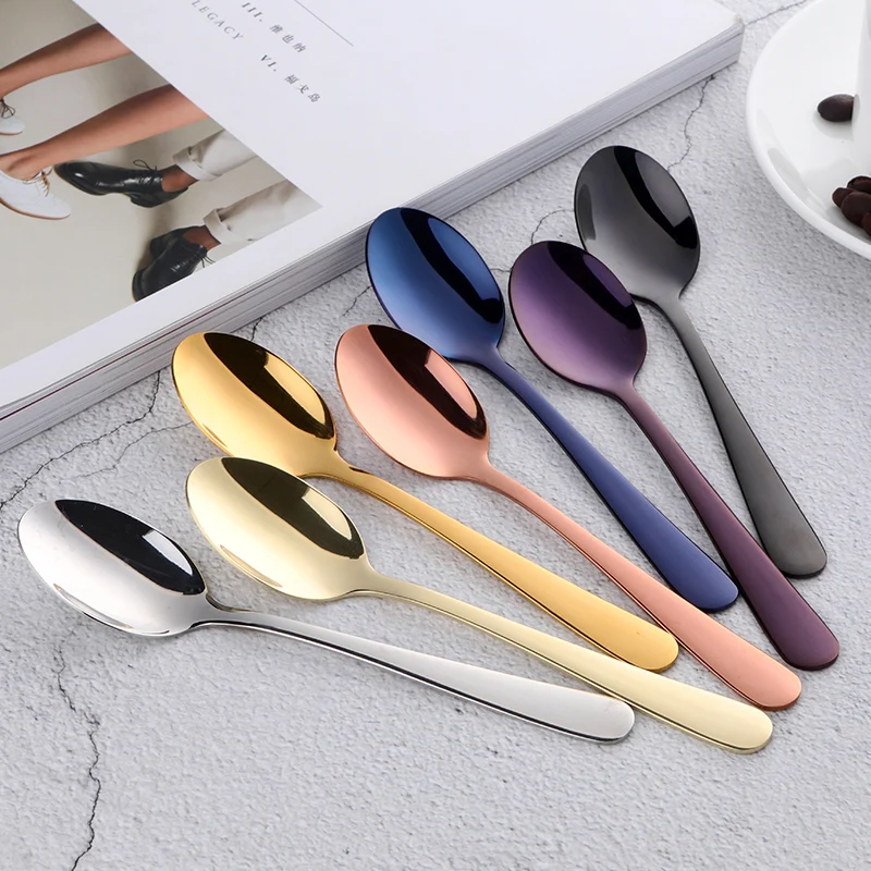 

4 Pcs/Lot Luxury Gold Tea Spoon Stainless Steel Coffee Spoon Thick Cutlery Set Dessert Spoon Mini Spoons