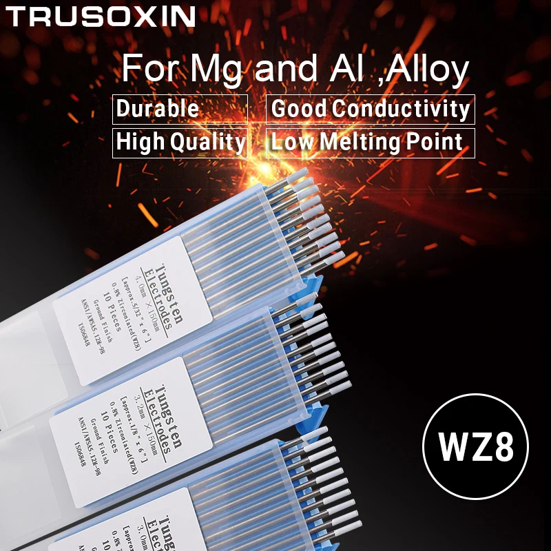 WZ8 Tungsten Electrode Tig Rod 1.0/1.6/2.0/2.4/3.0/3.2/4.0MMx150mm(6