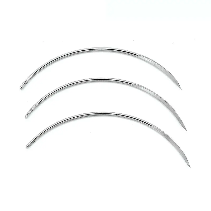 10pcs Veterinary Suture Needle Pig Cattle Sheep Beast Surgical Needles Curved Trigeminal Veterinario equipo veterinario