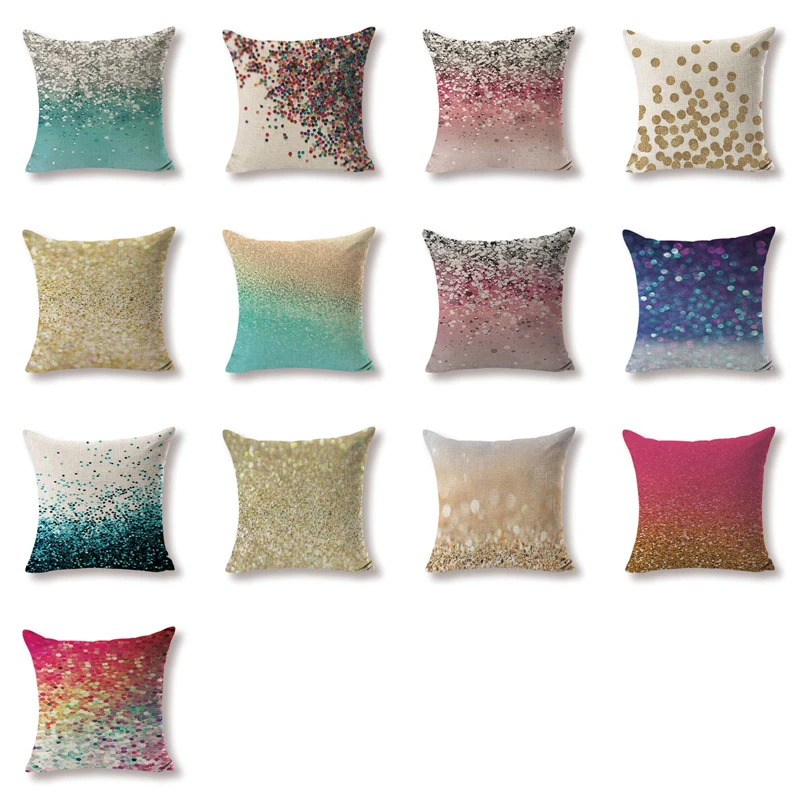 High Quality Cushion Covers Art Sequins Pillow Covers Girls Car Beds Large Cotton Linen Home Decorative Colour Throwpillow Cover