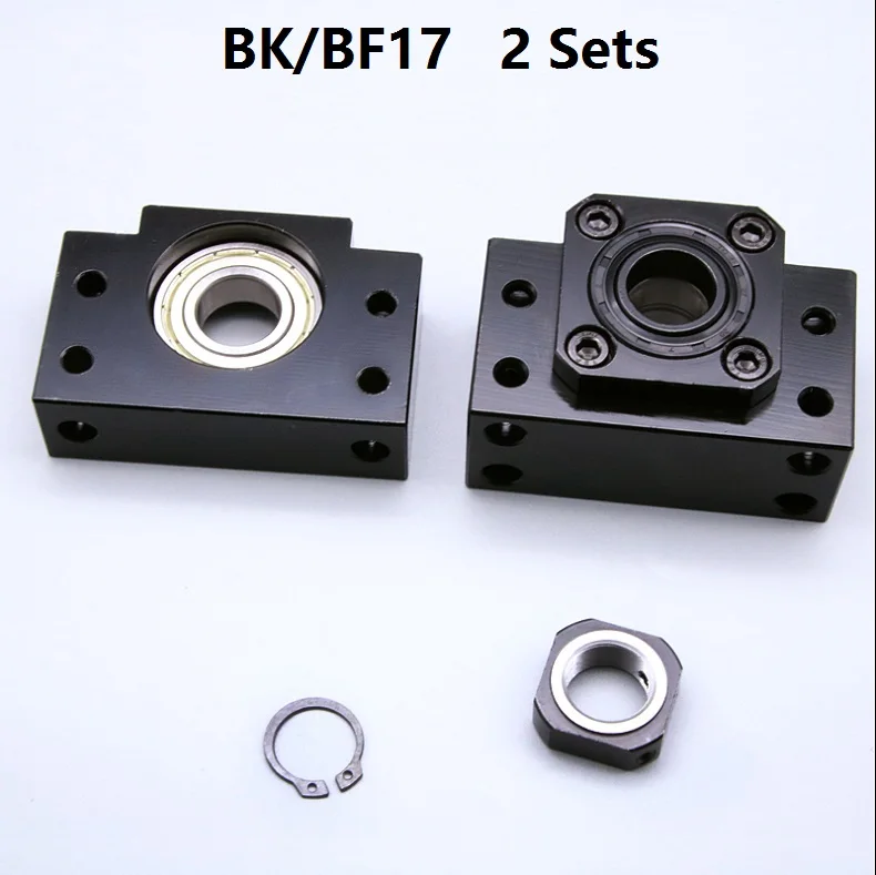 

2pcs BK17 Fixed Side and 2pcs BF17 Floated Side for ball screw end support cnc part 2 sets BK/BF17