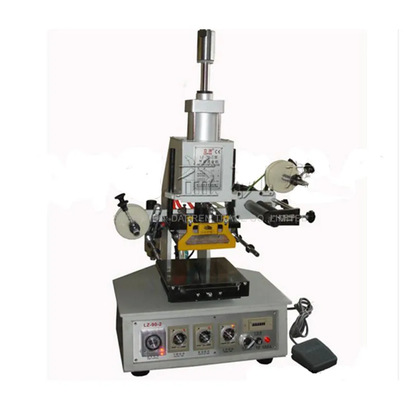 Desktop Pneumatic Plane Hot Stamping Foil Machine 90-2, leather stamping, shoes logo stamper