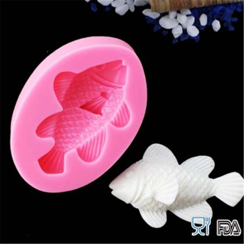 Cute Fish Fondant Chocolate Pudding Silicone Mold 3D Silicone Cooking Tool Cake Tool Cake Tool H702