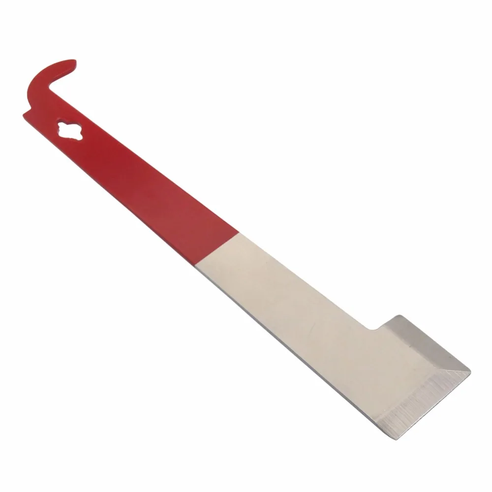 Beekeeping Equipmentc Red 26.5cm Stainless Bee Hive Tool Frame Lifter and Scraper J Shape Hook Beekeeper Tool Scraping Knife