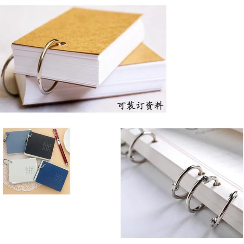 40pcs/Lot 25mm Metal Loose Leaf Book Binder Hinged Rings Keychain Album Ring Scrapbook Binders Craft Photo Album Split