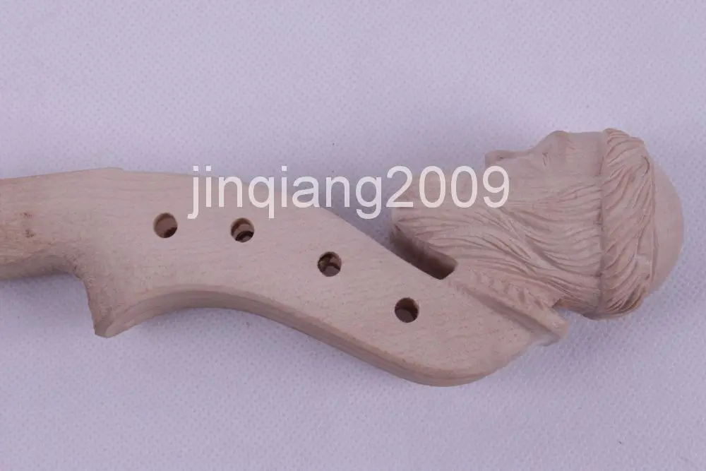 ONE unfinished violin neck 4/4 Head violin  neck Fine flame maple hand made 25#