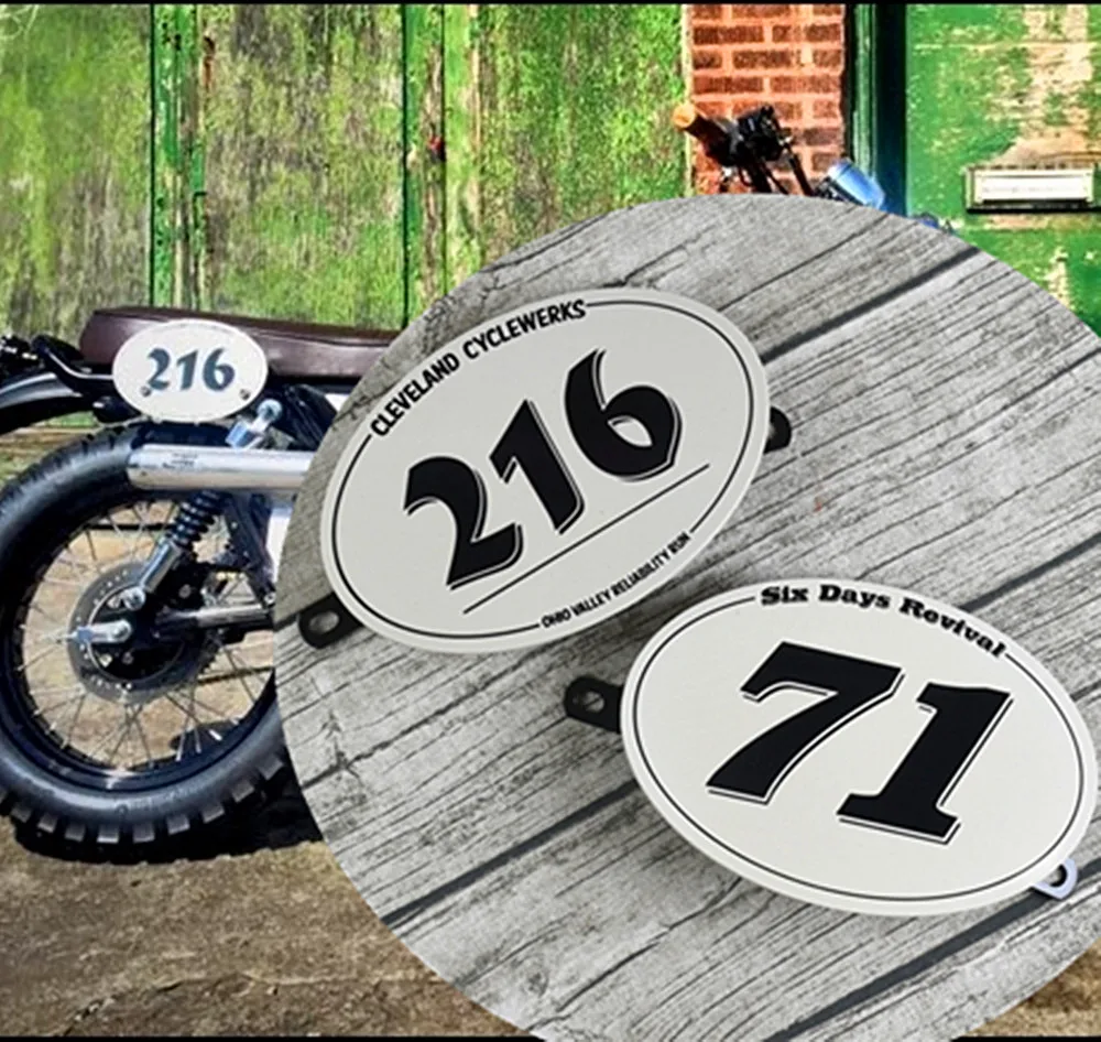 Cafe Racer Motorcycle Table Number No.71 Tracker Scrambler Vintage Style 2PCS COFFEE