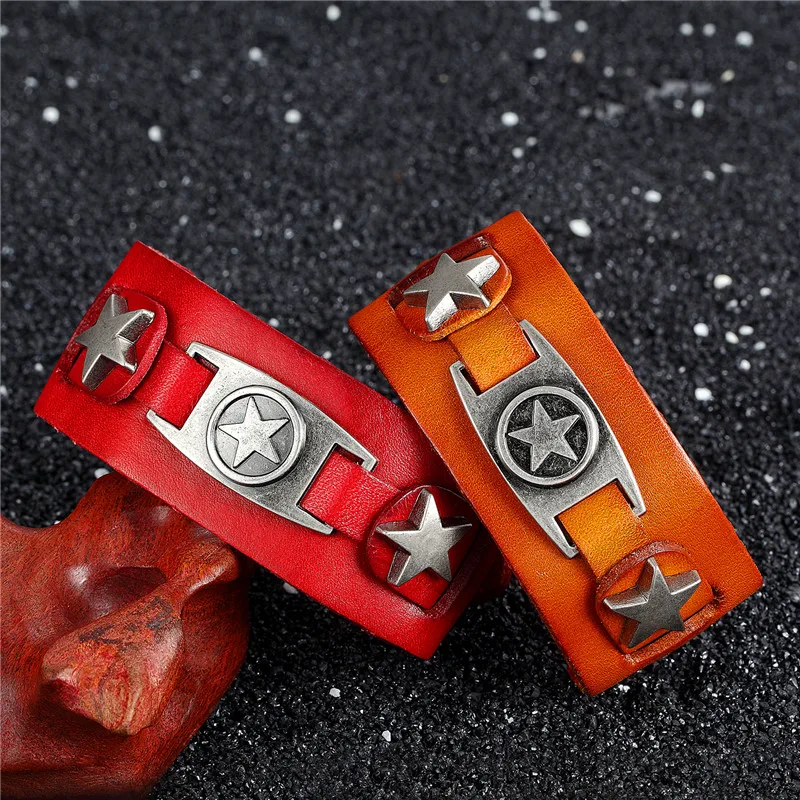 MKENDN Handmade Ride To Live Male Star Retro Bracelet Homme Genuine Leather Men Women Rock Jewelry Friendship Gifts