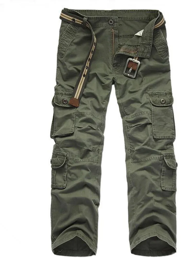 Pantalones Cargo de peso medio para hombre, pantalón informal de lana con bolsillos, de piel, holgado, de talla grande 38 40