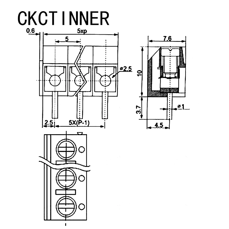 10pcs KF301-2P/KF301-3P KF301-5.0-2P KF301-5.0-3P KF301 5.08mm Plug-in Screw Connector