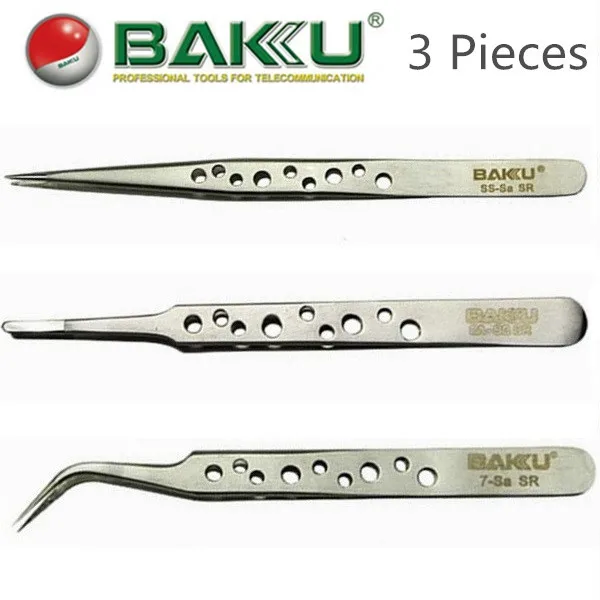 3  pieces (3 Types) /lot Advanced Non-magnetic Precision Tweezer