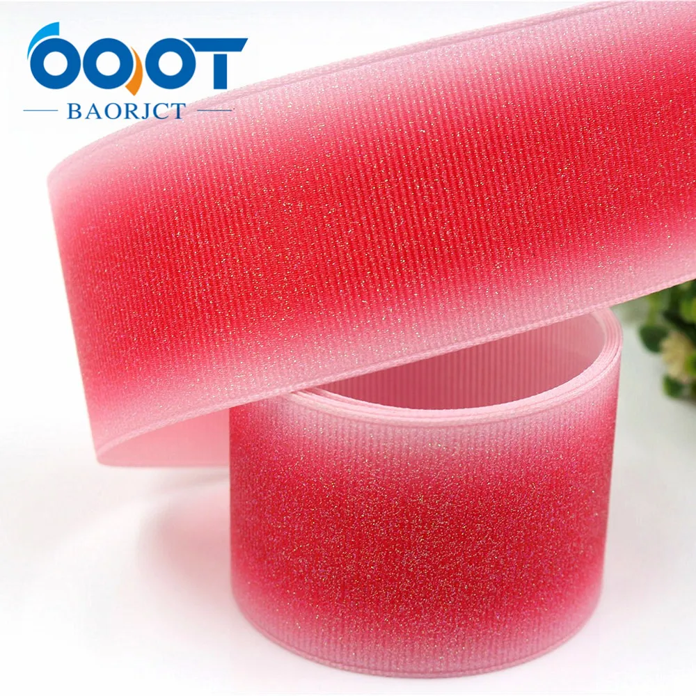 OOOT BAORJCT 181164 38 mm  10 yards flash Ribbons Thermal transfer Printed grosgrain Wedding Accessories DIY handmade material