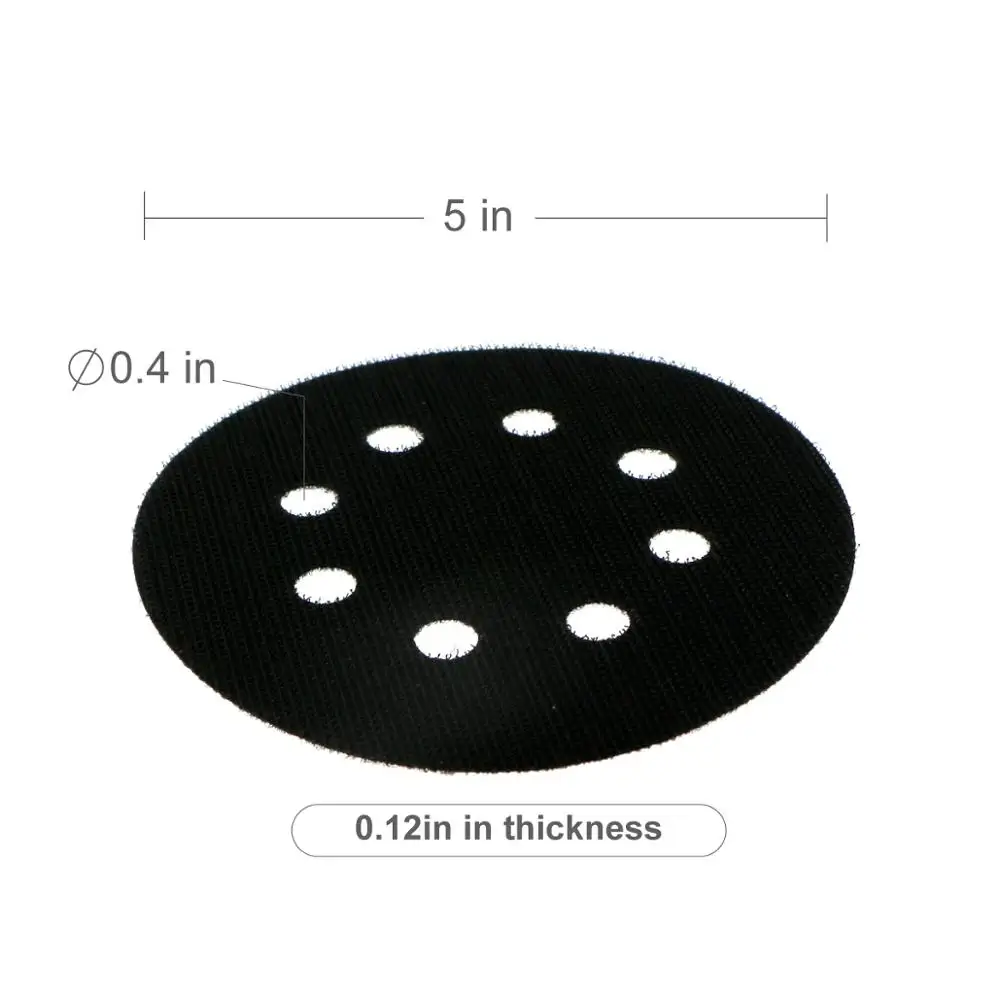 2 Pcs 5 Inch 8 Lỗ Giao Diện Pad Bảo Vệ Đĩa Màu Đen-Móc và Vòng Lặp