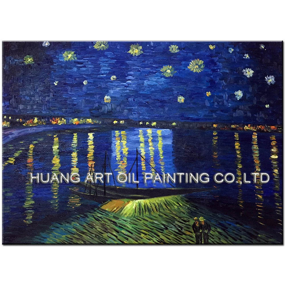 

Skilled Artist Pure Handmade Reproduction High Quality Vincent Van Gogh Art Starry Night Over the Rhone Oil Painting on Canvas