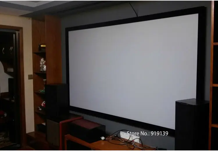 Huge Cinema Screen 160 Inch Flat Fixed Frame DIY Projection Screen 3D Projector Screen Fabric 16:9 Ratio