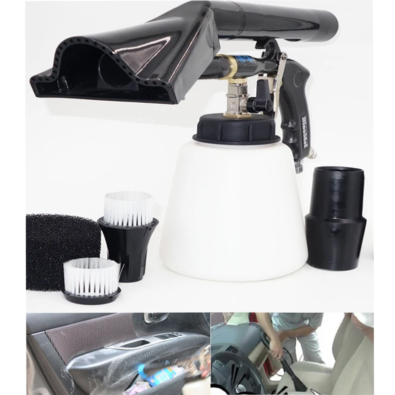 2IN1 Air Regulator Bearring Tube Durable Car Interior Tornado Detailing Cleaning Gun Combo Vacuum Adapter(1 Whole Tornador Gun)