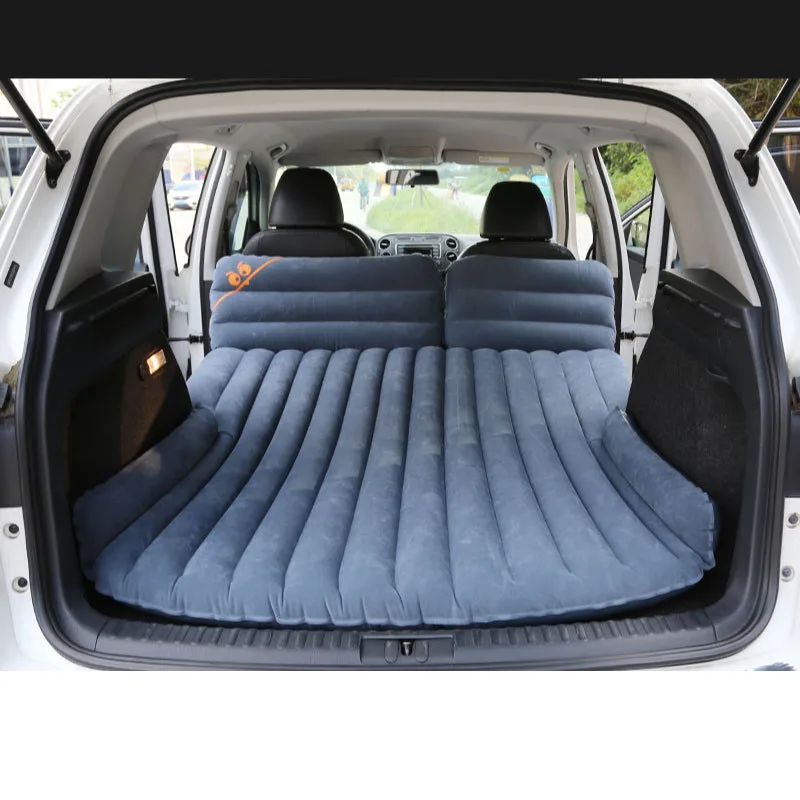 A1-175 Flocking PVC Car Air Mattress 6/4 Points SUV Car Inflatable Bed Rear Seat Car Bed Self-driving Car Supplies