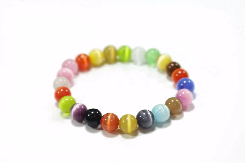 6/810/12mm Opal Bracelet Colorful Candy Colors Bracelets For Women and Girls